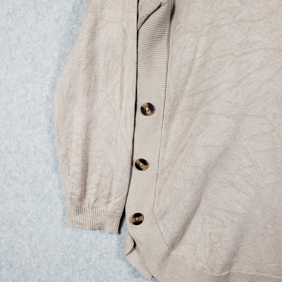 Lety & Me Beige Knit Sweater Plus Size 1X Oversized Soft Crewneck Minimalist Tan - Picture 8 of 8